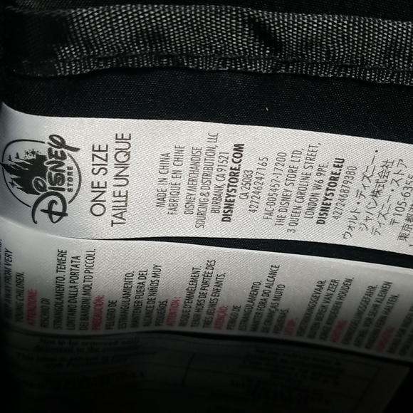 DISNEY BLACK NYLON ONE SIDE BACKPACK/ BAG - Picture 8 of 8